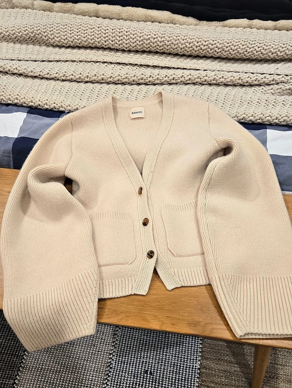Khaite 100% Cashmere Cardigan in Cream, NYC Chic, Quiet Lux, S, IYKYK